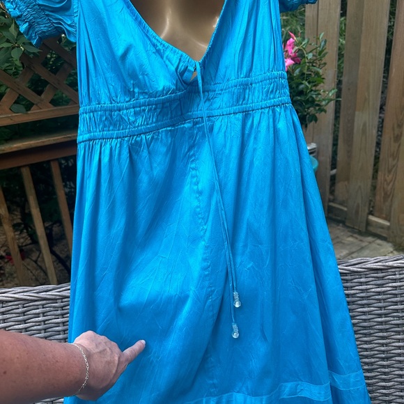 Calypso beautiful bright turquoise 100% silk dress - Picture 7 of 7
